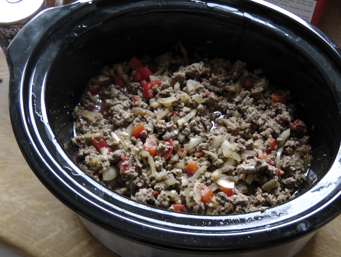 Chilli con Carne cooking in a slow cooker